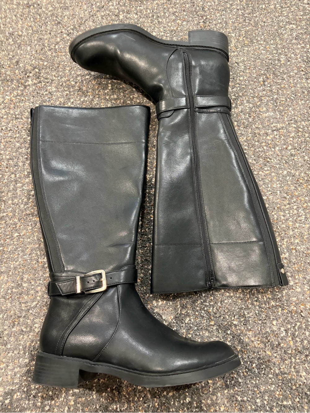 Kelly & Katie Black Buckle Riding Boots with Side Zip